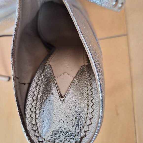 Altuzurra Silver Ankle Strap Heels Sz 40 - Picture 5 of 10